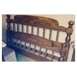 Matching Oak Headboard, Footboard, Rails
