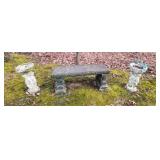 Concrete Bench/Pair of Planters