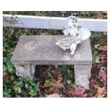 Concrete Bench/Resin Fairy