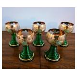 Set of vtg German Roemer Wine Goblets