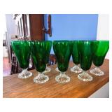 Anchor Hocking Green Burple Water Goblets