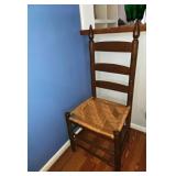 Vtg Ladder Back Rush Seat