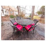 Cast Aluminum Patio Table/6 Chairs