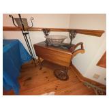 Vtg Drop Leaf Marble Top Tea Cart