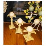 Vtg Metal Candle Holders