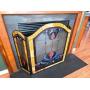 Vtg Stained Glass Fireplace Screen