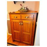 Vtg Oak Jelly/Storage Cabinet 36" W x 15.5" D x 53.5" H