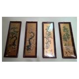 Vtg Chinese Jade Seasonal Wall Art