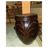 Antique Redware Korean Traditional Onggi Fermentation Jar w/Lid 1920