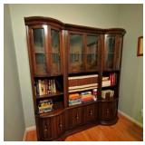 Vtg Bookcase/Curio Cabinet 3 sections 68" L x 16" D x 72" H