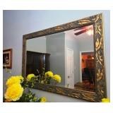 Vtg Wall Mirror w/Beveled Glass 41.5" x  30"