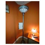 Vtg Tiffany-style Torchiere Floor Lamp