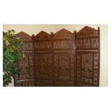Hand Carved 4 Screen Wood Panel