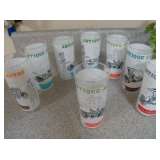 SET OF 8 ANTIQUE AUTO GLASSES