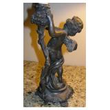 Bronze Cherub Candle holder one of a pair