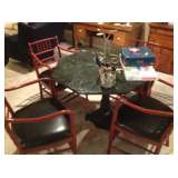 MARBLE TOP TABLE & 4 CHAIRS