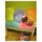 Colorful pillows on bench