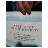 Certificate of authenticity for football-SOLD