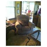 Brown fabric chair-SOLD