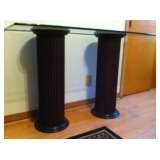 Glass topped sofa table