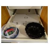 Complete contents of cabinet (BBQ Untinsel Set, Food Processor, Bakeware, Storageware)