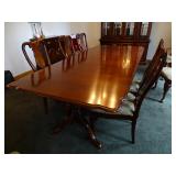 Sumter Cabinet Corp. Korn Industries, Made in USA. Table with 2 Leafs & 8 Chairs, 2 of them are Arm 