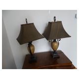 Decrotive Lamps (Pair) 33" Tall (In Working Condition)