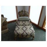 Queen Ann Style, Hickory White, Custom Chair & Ottoman. Fabric Protection. Paid $5,000.00 ** WARNING