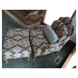 Queen Ann Style, Hickory White, Custom Chair & Ottoman. Fabric Protection. Paid $5,000.00 ** WARNING