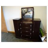 BBassett 4 Drawer Dresser w/ 2 side doors. Measures: 56" W x 19" D x 49" T ** WARNING LARGE ITEM! BR