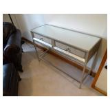 2 Drawer Wall Table Mirror Top. Measures: 45 1/4" W x 15 3/4" D x 32" T ** WARNING LARGE ITEM! BRING