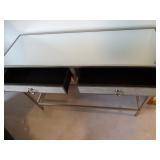 2 Drawer Wall Table Mirror Top. Measures: 45 1/4" W x 15 3/4" D x 32" T ** WARNING LARGE ITEM! BRING