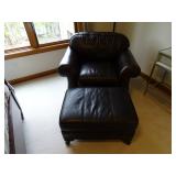 Bernhardt Furniture Leather Chair & Ottoman. Measures 32" x 24" ** WARNING LARGE ITEM! BRING HELP TO