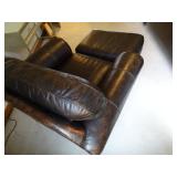 Bernhardt Furniture Leather Chair & Ottoman. Measures 32" x 24" ** WARNING LARGE ITEM! BRING HELP TO