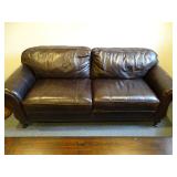Bernhardt Furniture Leather Sofa 75" Long w/ accent pillows. ** WARNING LARGE ITEM! BRING HELP TO LO