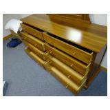 Durham Furniture Dressor w/ Mirror. Measures: 64" W x 19" D x 36" T ** WARNING LARGE ITEM! BRING HEL