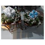 Snowman w/ 2 lite Wreaths