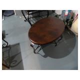 Oval Accent Table. Metal Frame Measures: 42" W x 28" D x 19" T