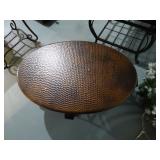Oval Accent Table. Metal Frame Measures: 42" W x 28" D x 19" T