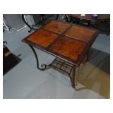Square Accent Table. Metal Frame, Measures: 29" x 24 1/2" x 26" T