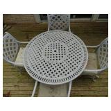 Metal Patio Table w/ 4 Chairs ** WARNING LARGE ITEM! BRING HELP TO LOAD. IF YOU DO NOT BRING THE APP