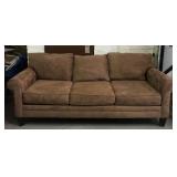 Large Brown Suede Couch
