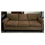 Large Brown Suede Couch