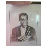Louie Armstrong autographed print
