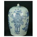 antique blue and white