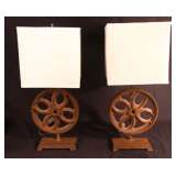 pair of lamps with shades