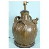 clay jug pot turned into lamp