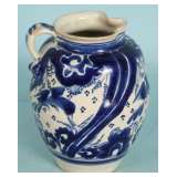 blue and white pitcher