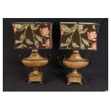pair of lamps with shades