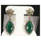 emerald and diamond earings